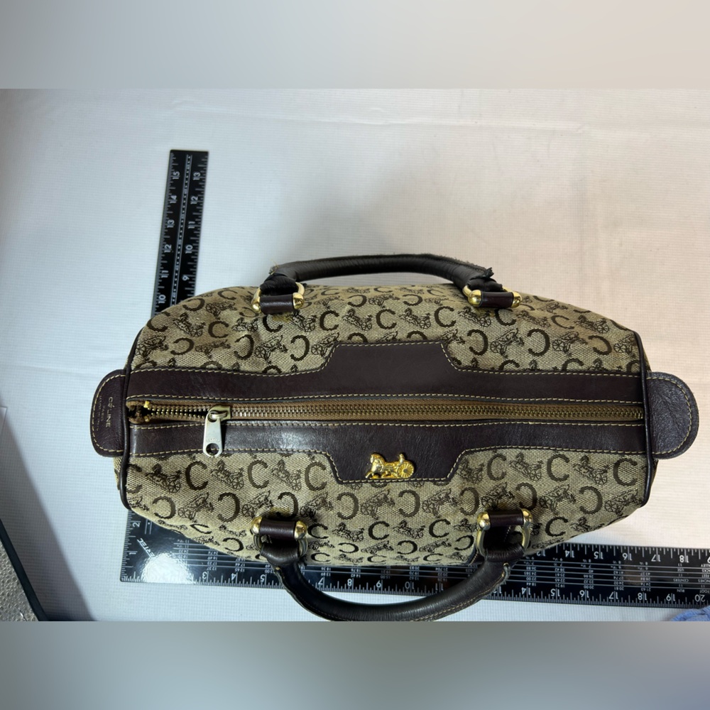 3173: Vintage Celine Sulky Monogram Boston Bag Brown Leather: needs love - Picture 12 of 12